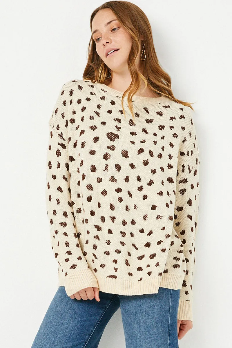 Womens Leopard Print Pullover Sweater Knit Top sold by Hayden product image thumbnail 3