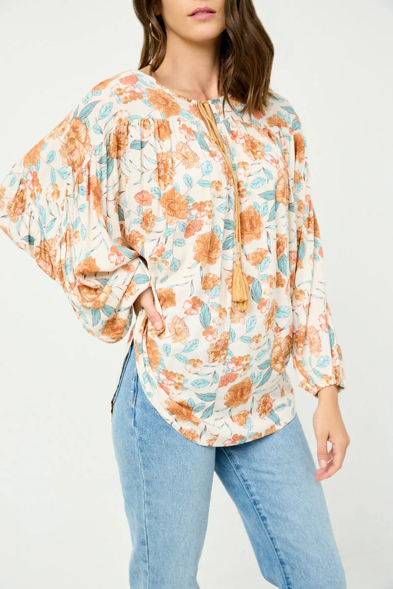 Womens Floral Print Tassel Detail Dolman sold by Hayden product image thumbnail 3