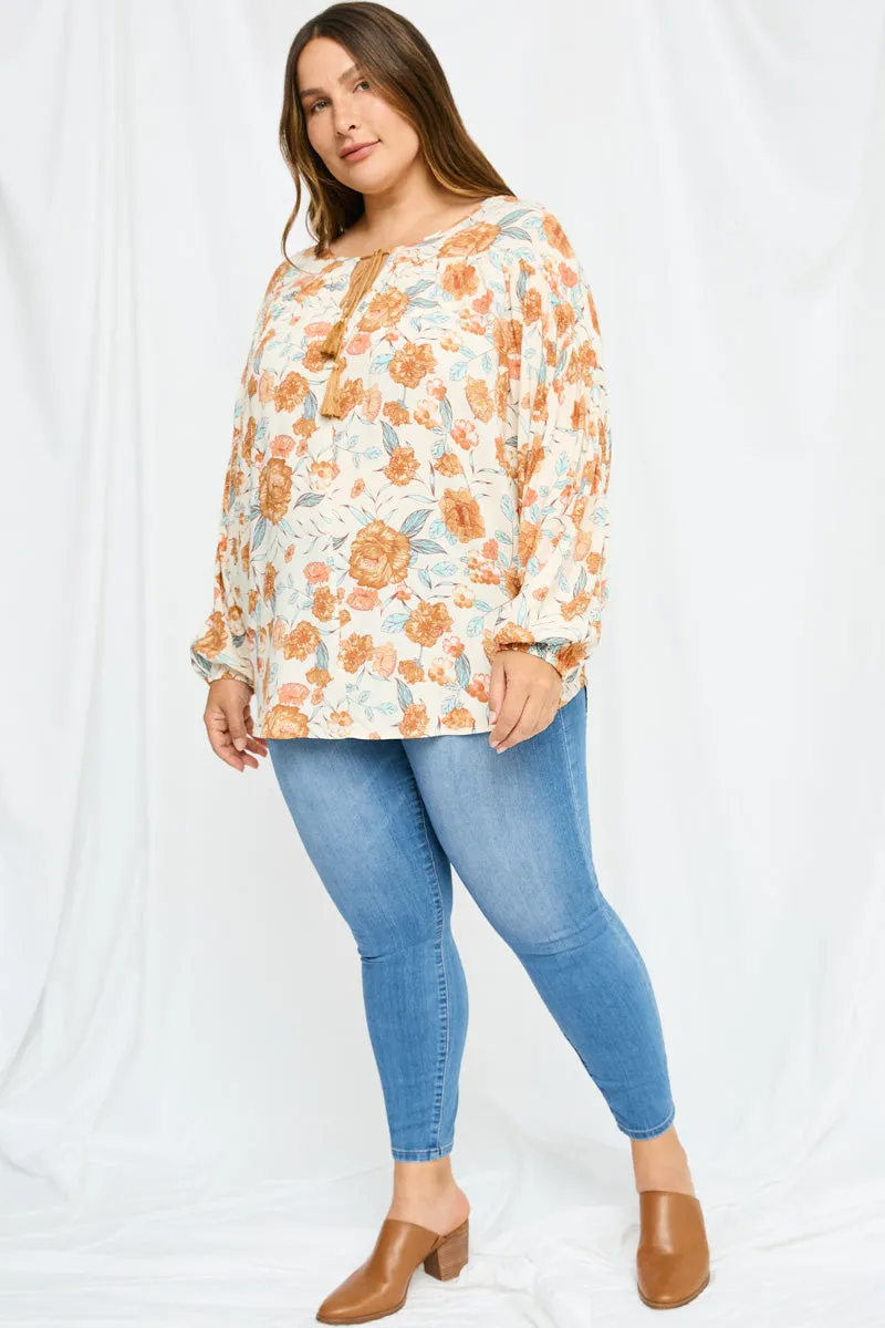 Womens Floral Print Tassel Detail Dolman sold by Hayden