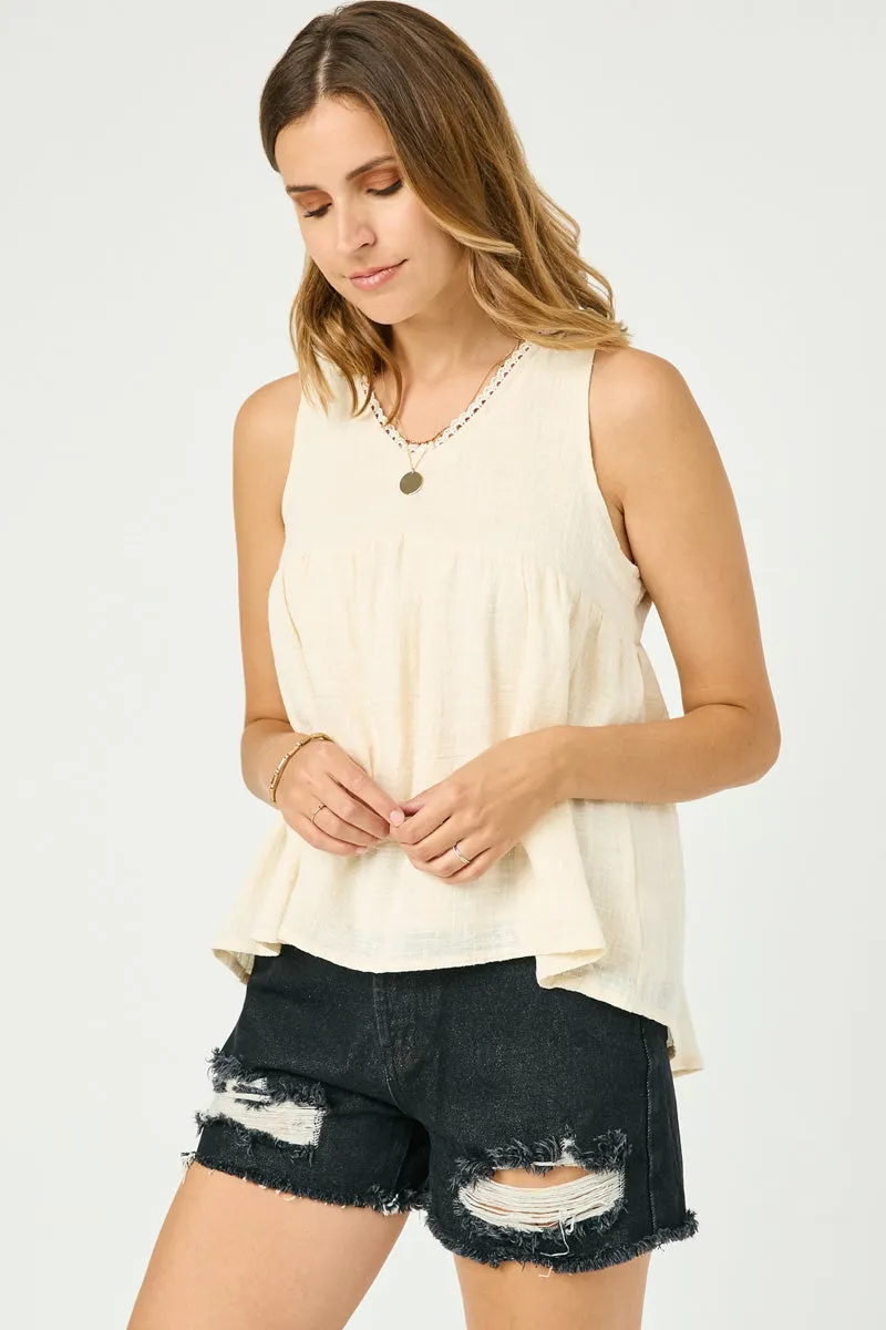 Womens Crochet Trimmed V Neck Tank sold by Hayden product image thumbnail 5