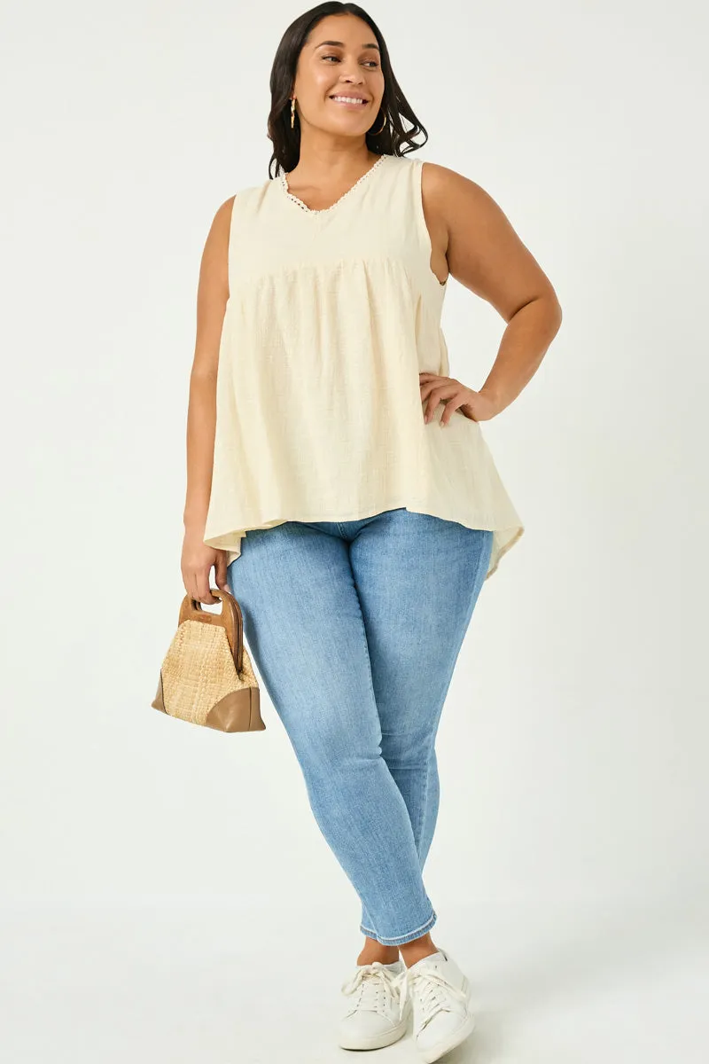 Womens Crochet Trimmed V Neck Tank sold by Hayden product image thumbnail 2