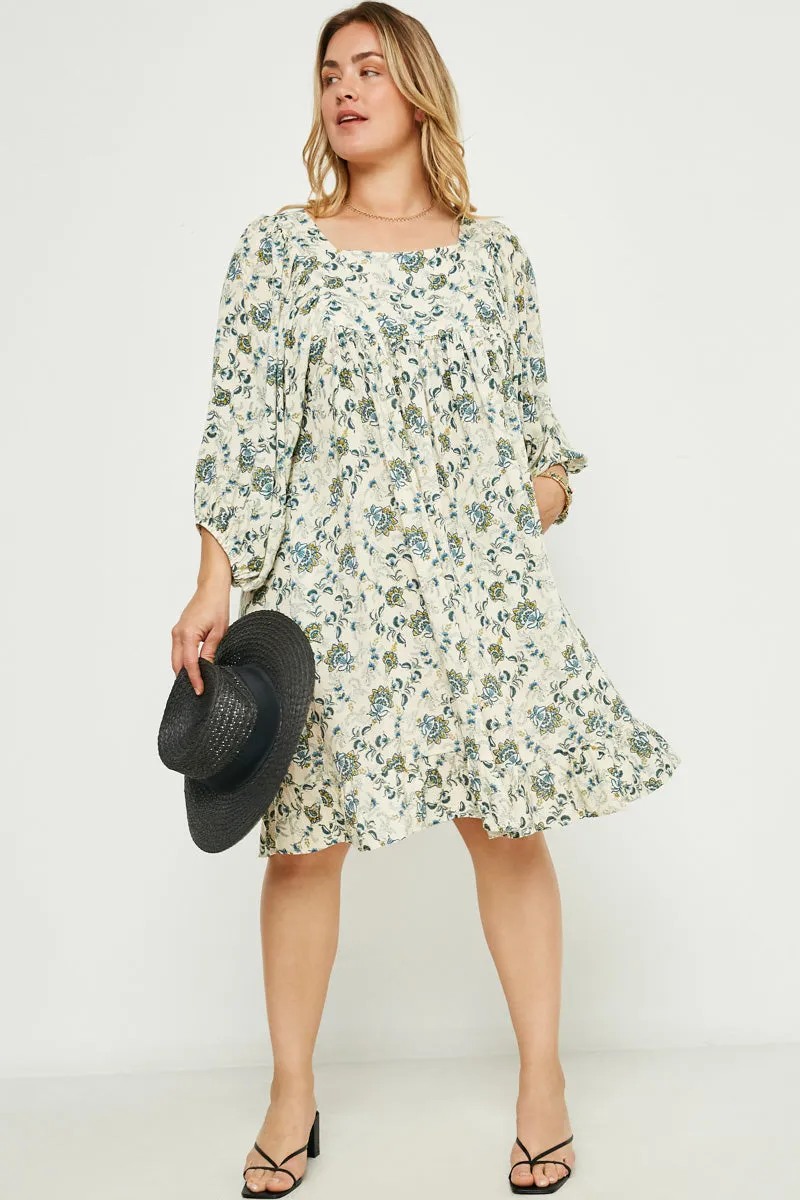 Womens Balloon Sleeve Ruffle Hem Tunic Dress sold by Hayden product image thumbnail 2
