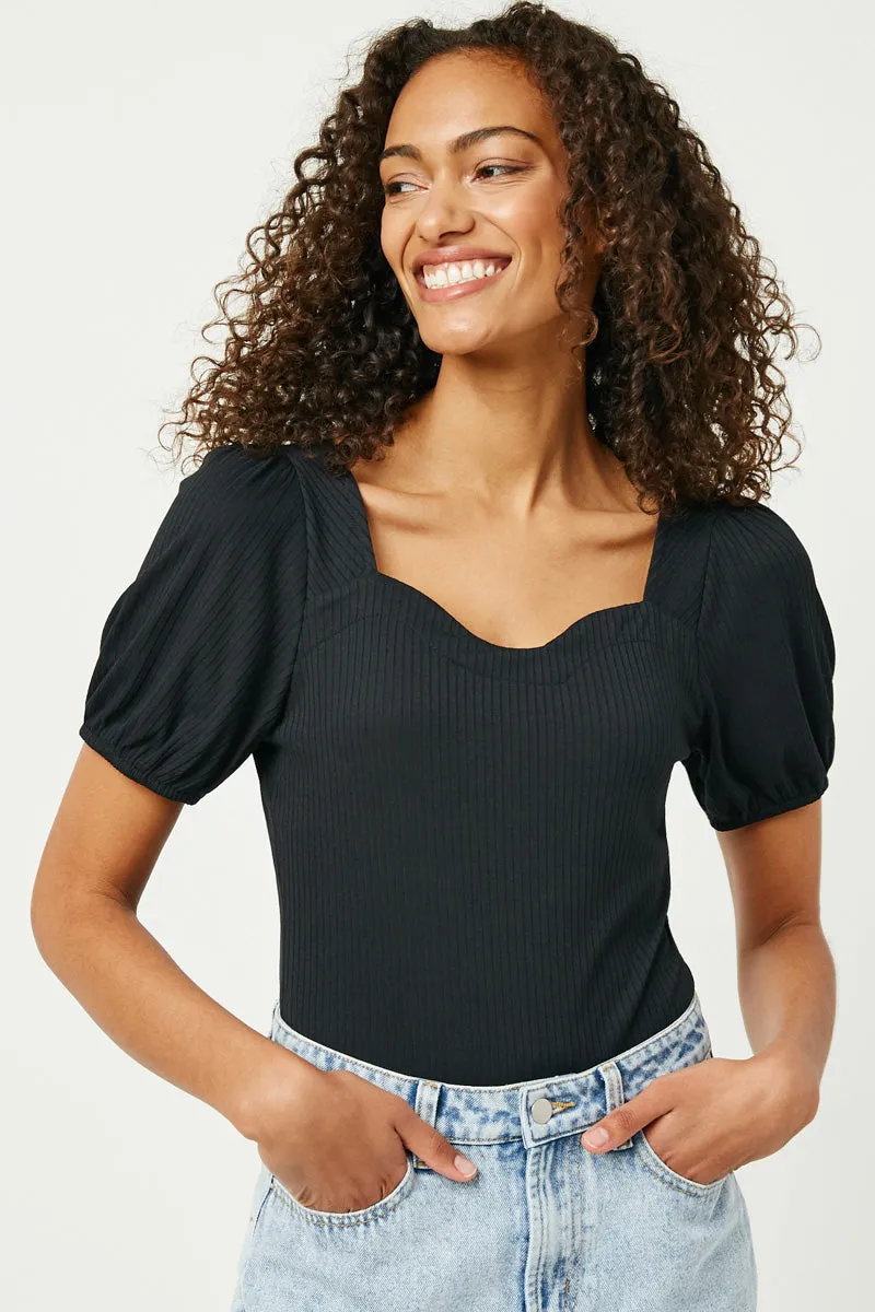 Womens Sweetheart Ribbed Knit Bodysuit sold by Hayden