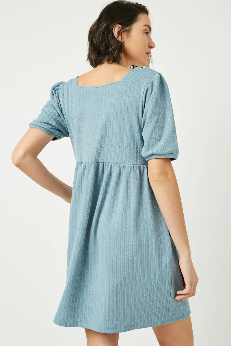 Womens Textured Rib Square Neck Knit Tunic Dress sold by Hayden product image thumbnail 4