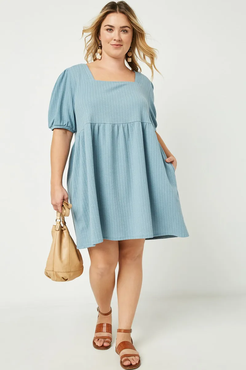 Womens Textured Rib Square Neck Knit Tunic Dress sold by Hayden product image thumbnail 2