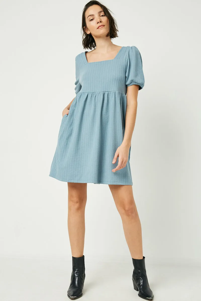 Womens Textured Rib Square Neck Knit Tunic Dress sold by Hayden product image thumbnail 5