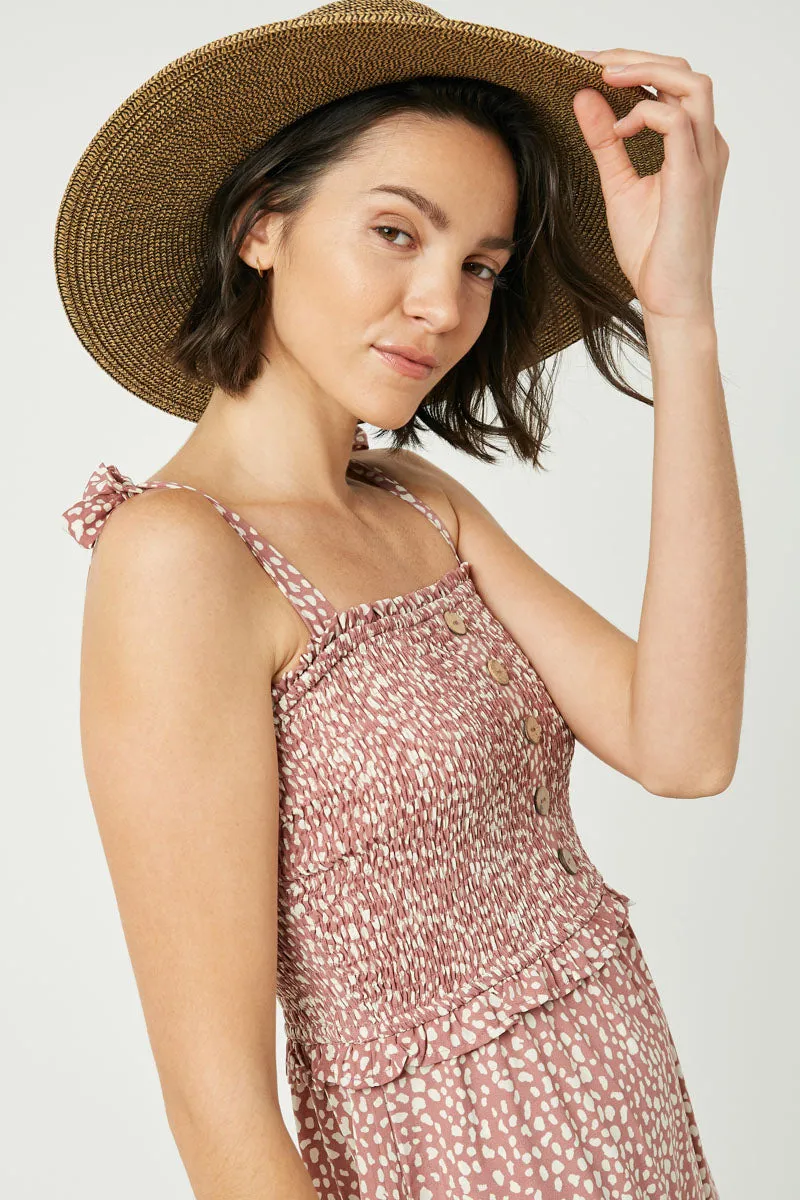 Womens Tie Shoulder Smocked Ruffle Detail Midi Dress sold by Hayden product image thumbnail 3