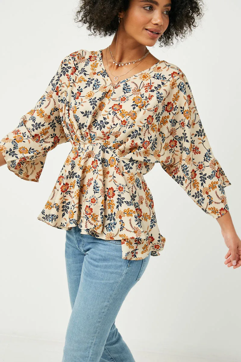 Womens Floral Print Dolman Peplum Top sold by Hayden product image thumbnail 3