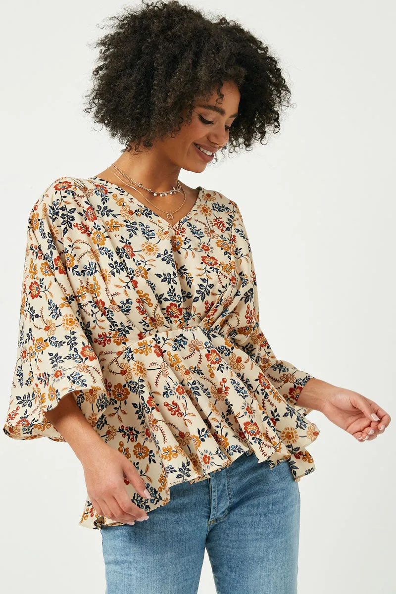 Womens Floral Print Dolman Peplum Top sold by Hayden product image thumbnail 5