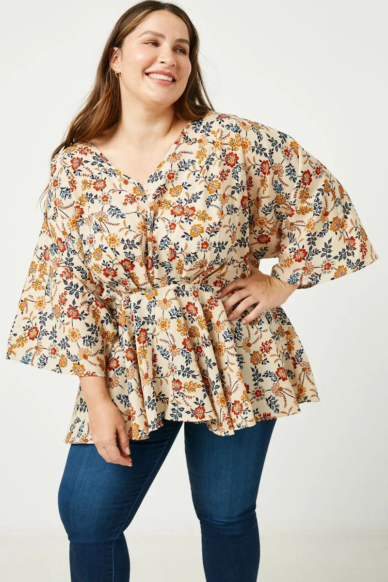 Womens Floral Print Dolman Peplum Top sold by Hayden product image thumbnail 2