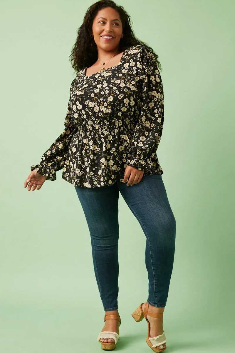 Womens Square Neck Long Sleeve Printed Top sold by Hayden product image thumbnail 2