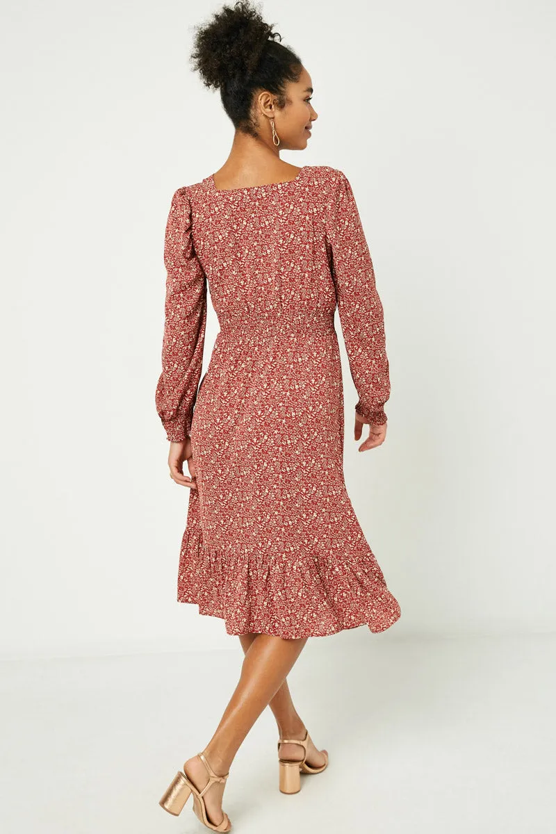 Womens Long Sleeve Square Neck Midi Dress sold by Hayden product image thumbnail 3