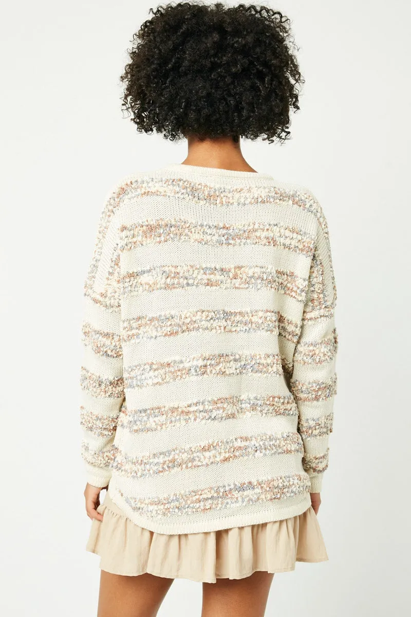 Womens Popcorn Stripe Knit Sweater sold by Hayden product image thumbnail 4