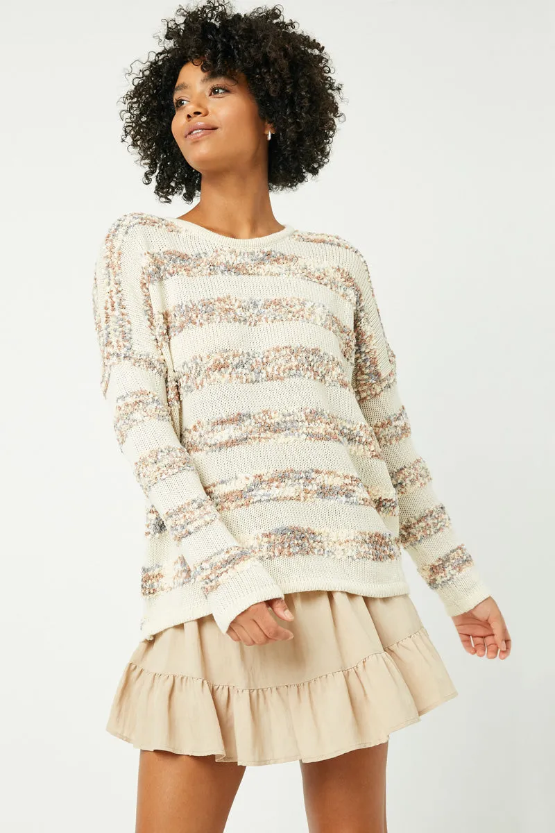 Womens Popcorn Stripe Knit Sweater sold by Hayden