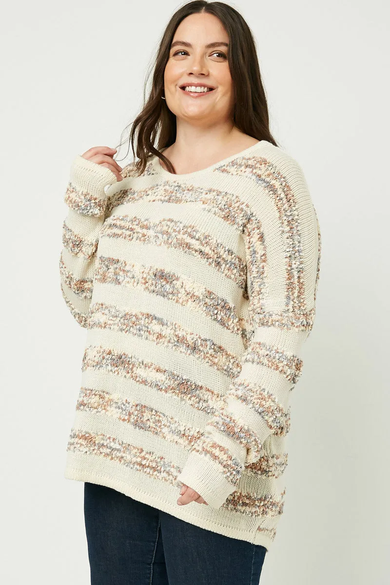 Womens Popcorn Stripe Knit Sweater sold by Hayden product image thumbnail 2
