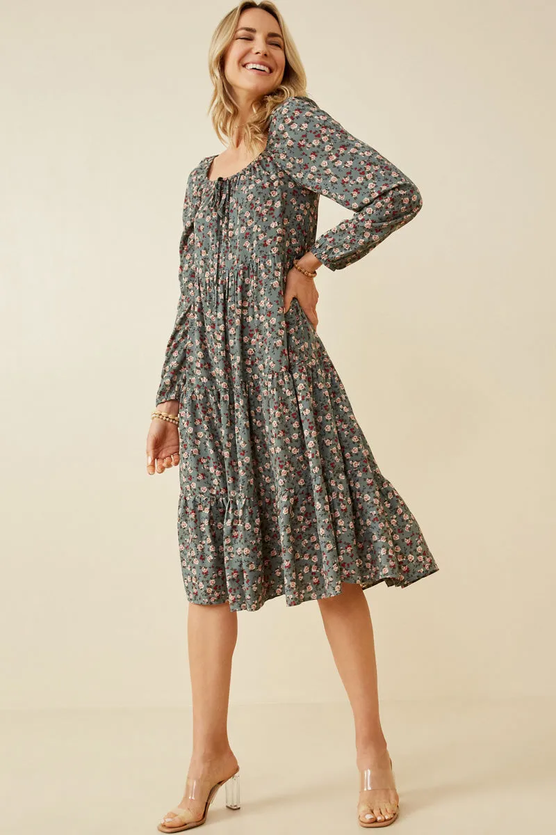 Womens Square Neck Tiered Midi Dress sold by Hayden product image thumbnail 3