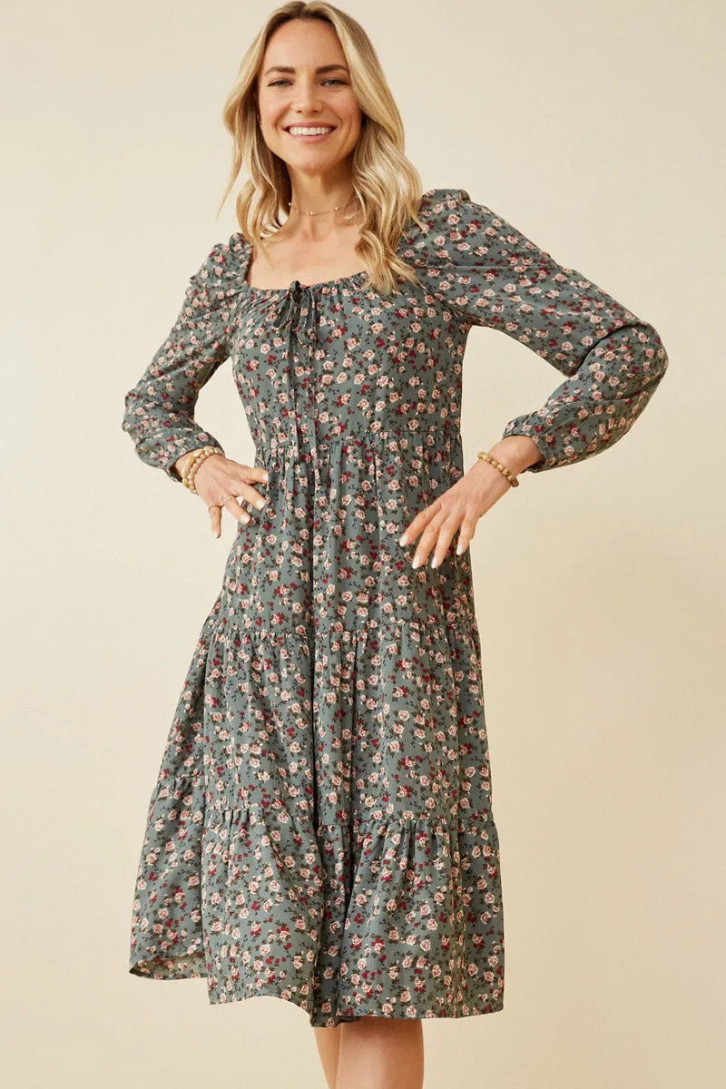 Womens Square Neck Tiered Midi Dress sold by Hayden product image thumbnail 2