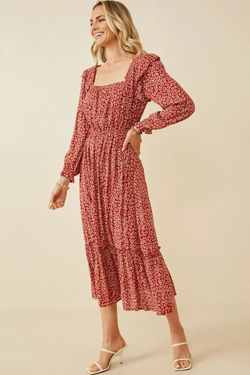 Womens Square Neck Floral Ruffle Maxi Dress sold by Hayden product image thumbnail 3