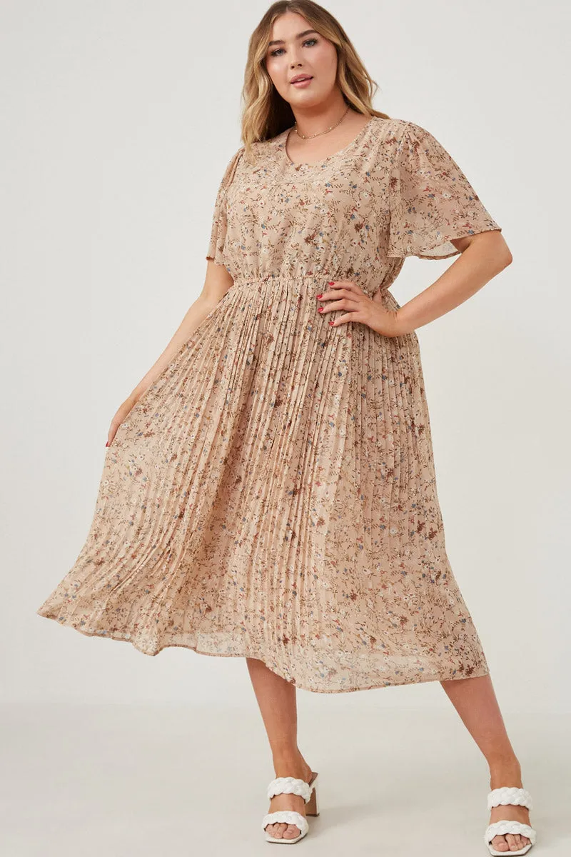 Womens Pleated Floral Midi Dress sold by Hayden product image thumbnail 2