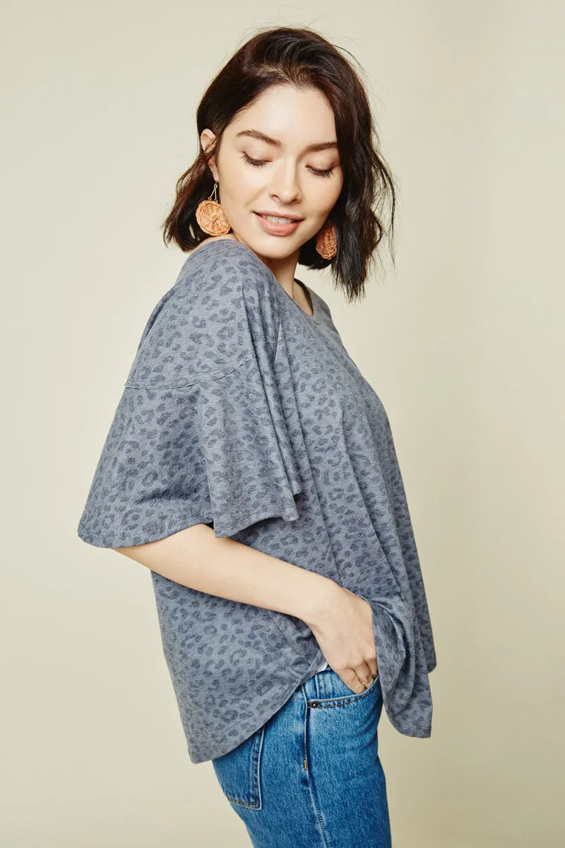 Womens Stone Washed Leopard Tee sold by Hayden product image thumbnail 4