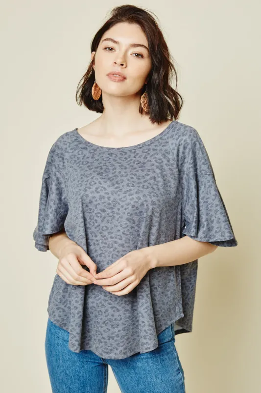 Womens Stone Washed Leopard Tee sold by Hayden