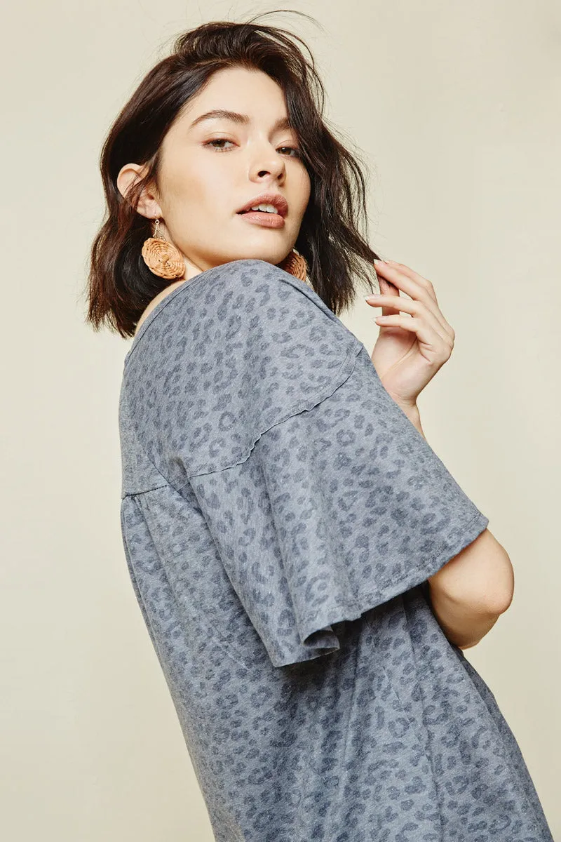 Womens Stone Washed Leopard Tee sold by Hayden product image thumbnail 5