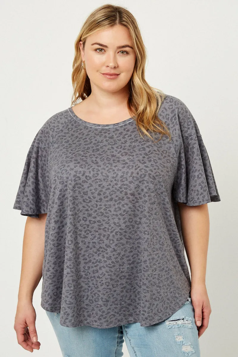 Womens Stone Washed Leopard Tee sold by Hayden product image thumbnail 2