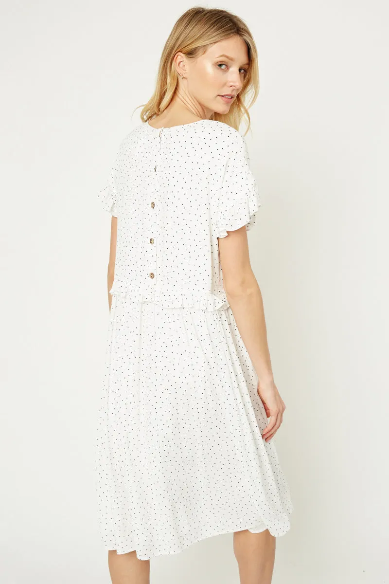 Womens Polka-Dot Ruffle Midi Dress sold by Hayden product image thumbnail 2