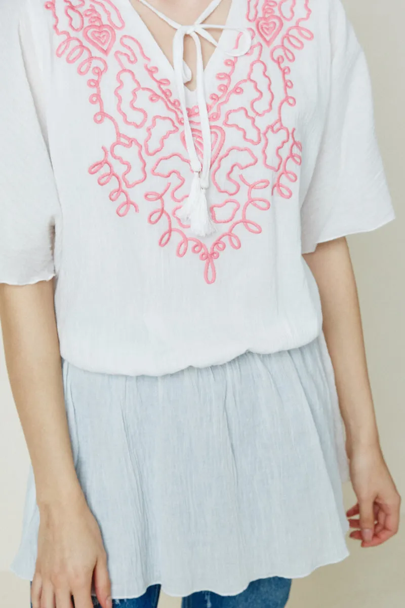 Womens Embroidered Heart Tunic Top sold by Hayden product image thumbnail 3