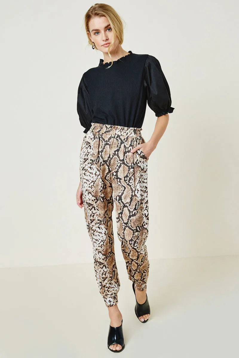 Womens Ribbed Mock Neck Puff Sleeve Top sold by Hayden product image thumbnail 3