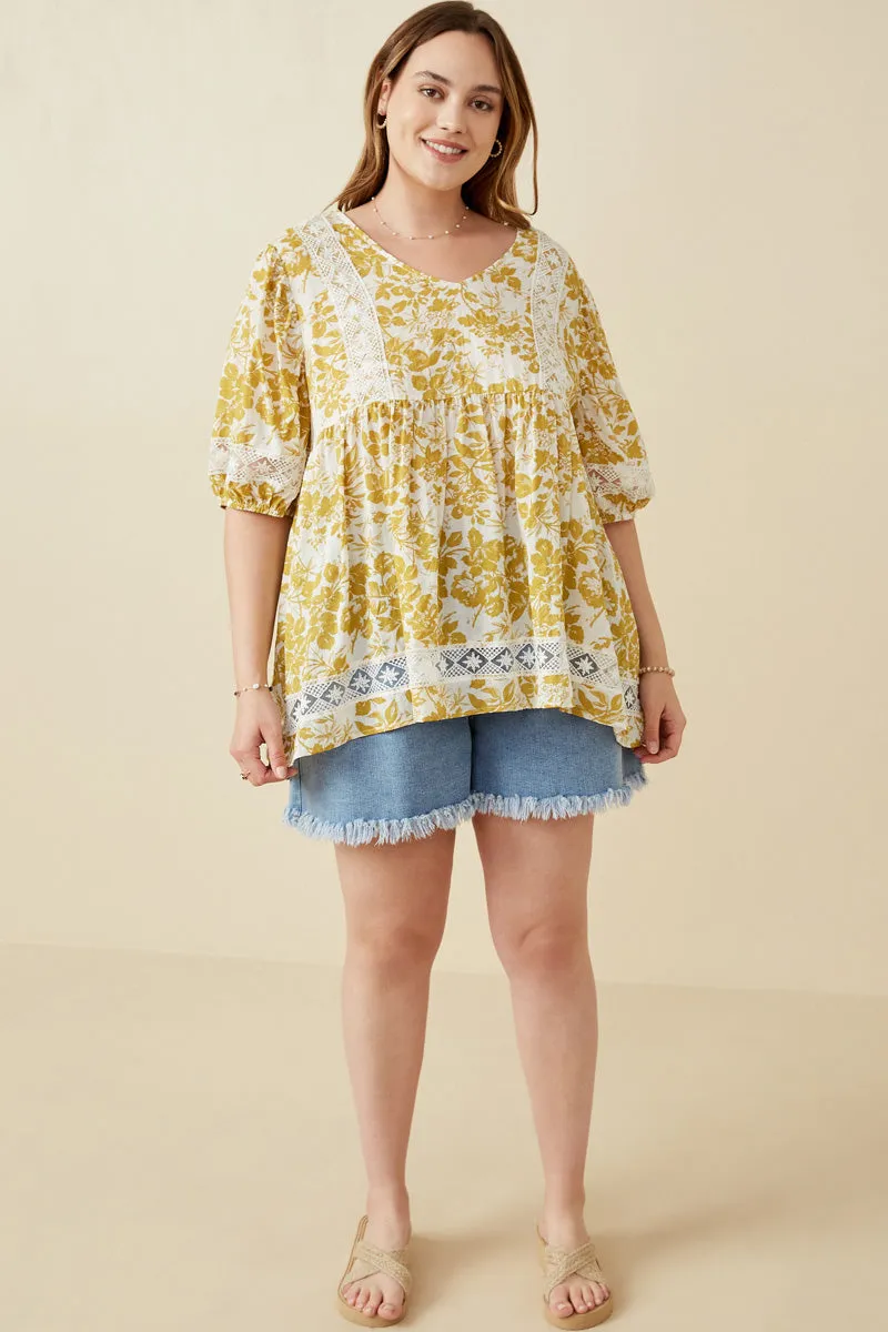 Womens Floral Lace Puff Sleeve Tunic Top sold by Hayden product image thumbnail 5