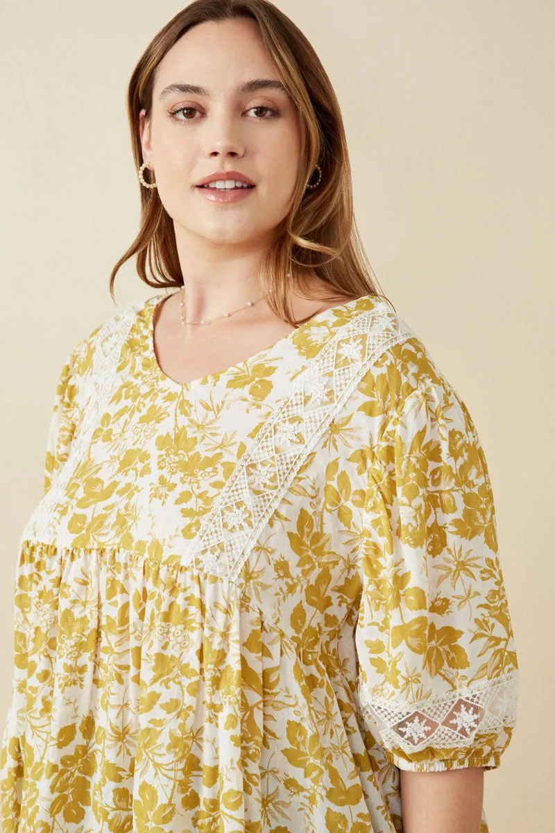 Womens Floral Lace Puff Sleeve Tunic Top sold by Hayden product image thumbnail 2