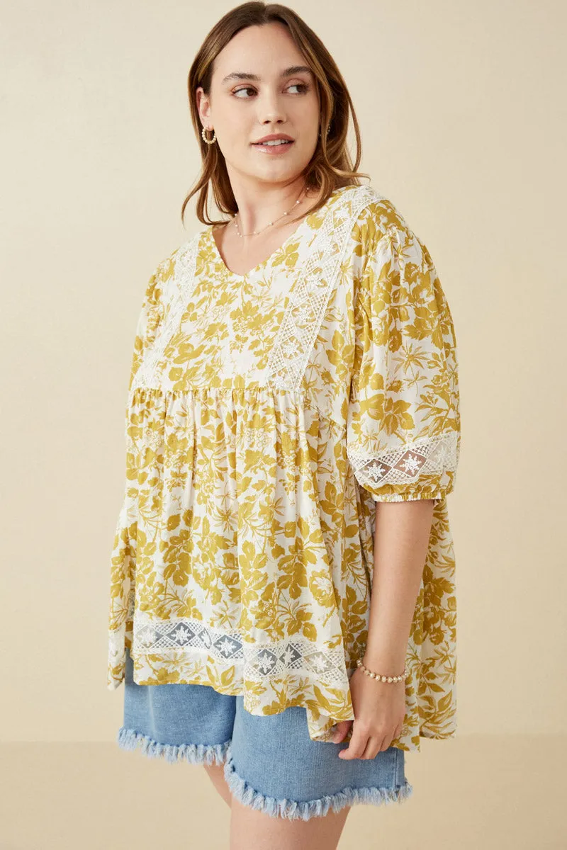 Womens Floral Lace Puff Sleeve Tunic Top sold by Hayden product image thumbnail 3