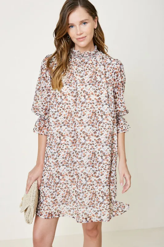 Womens Printed Smock Neck Mini Dress sold by Hayden