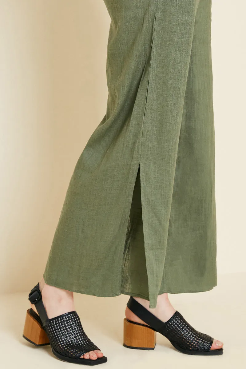 Womens Linen Button-Down Palazzo Jumper sold by Hayden product image thumbnail 5