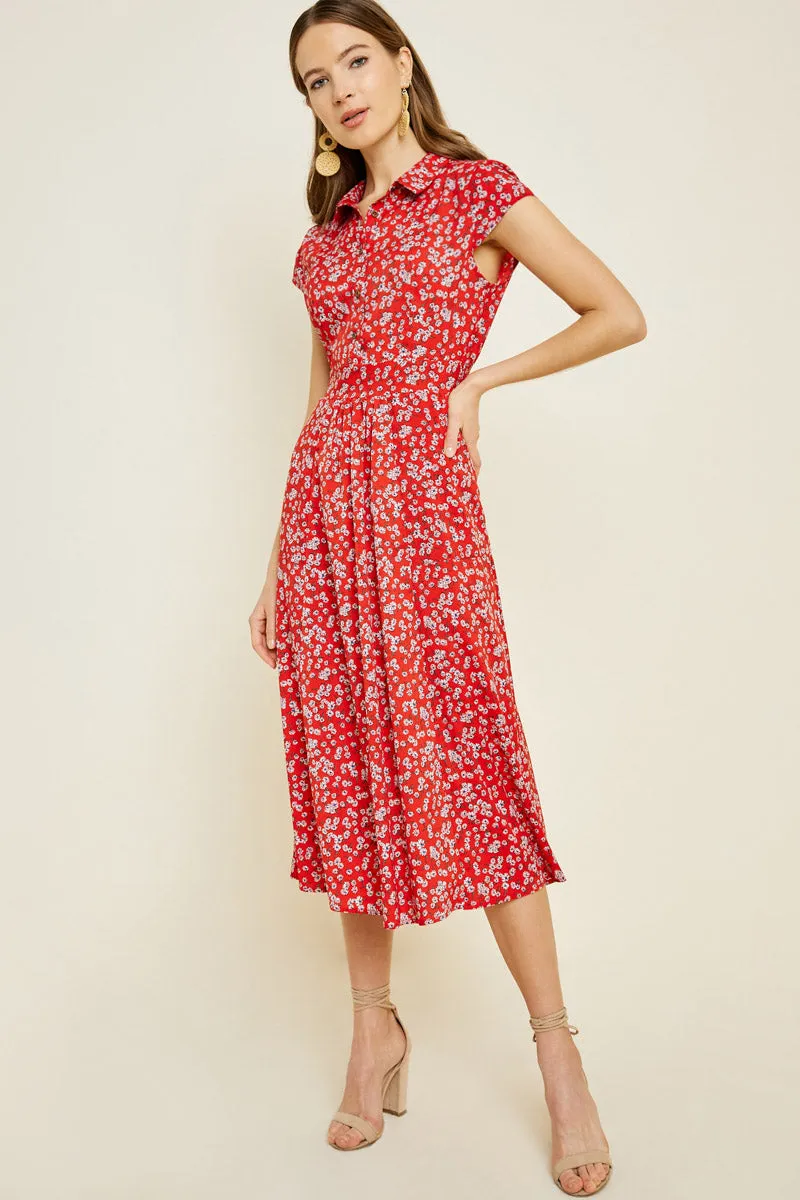 Womens Floral Button-Down Midi Shirt Dress sold by Hayden product image thumbnail 2