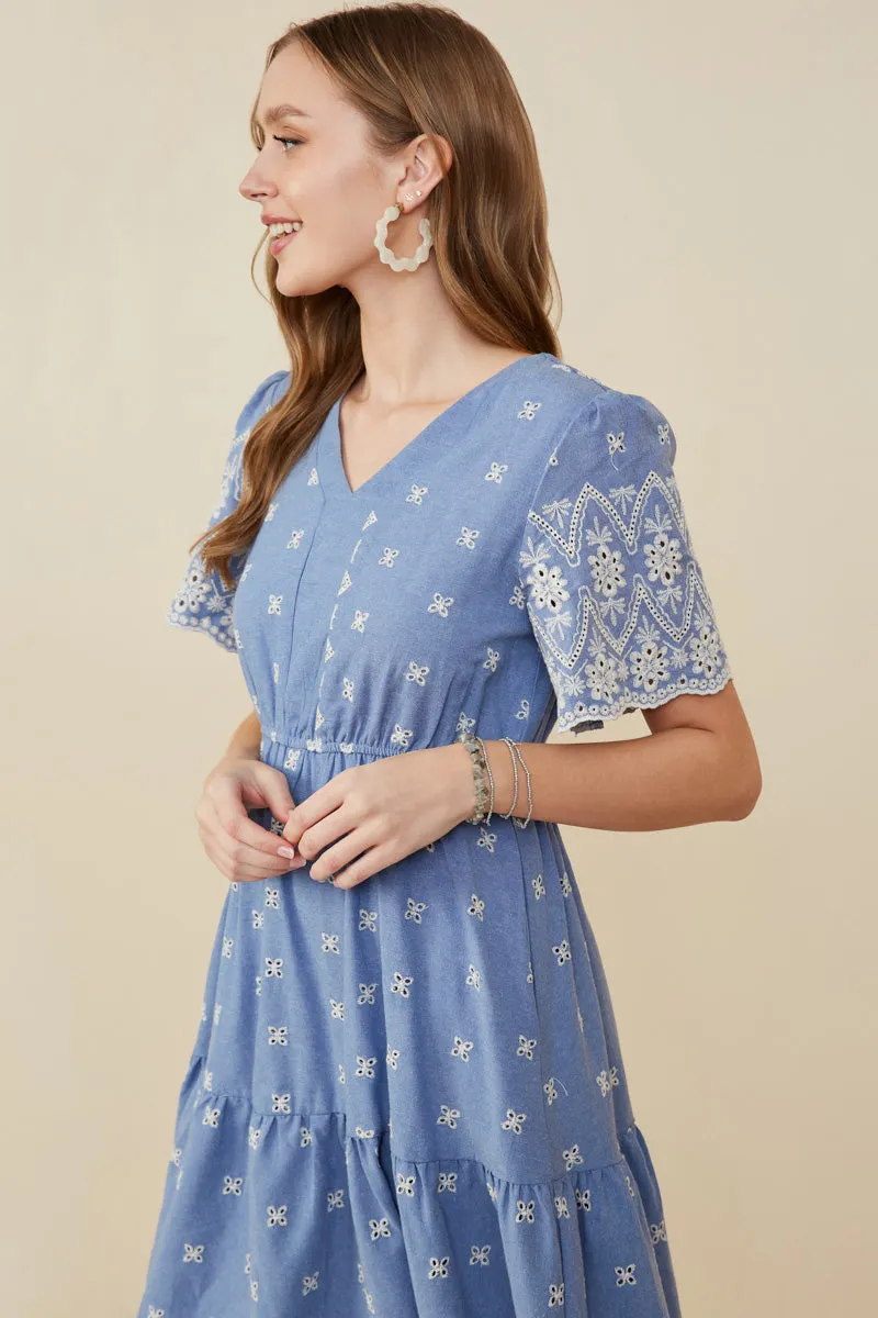 Womens Floral Embroidered Border Detail Dress sold by Hayden product image thumbnail 4