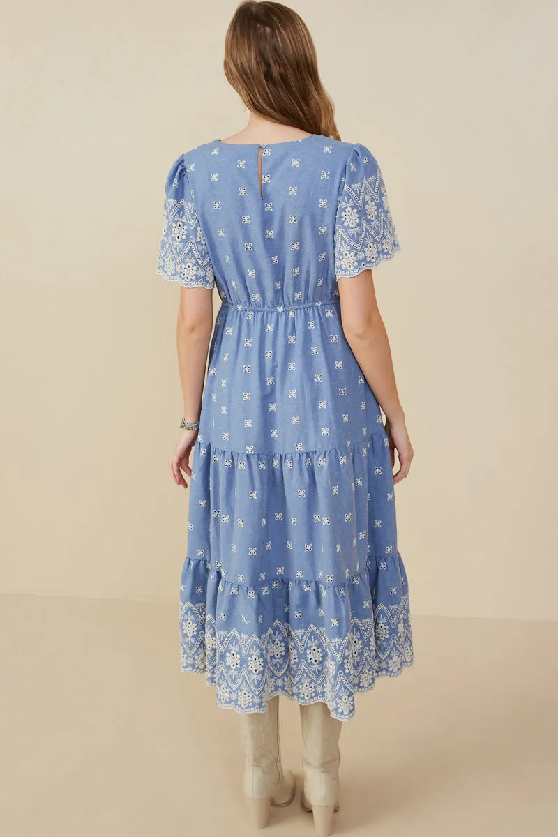 Womens Floral Embroidered Border Detail Dress sold by Hayden product image thumbnail 5