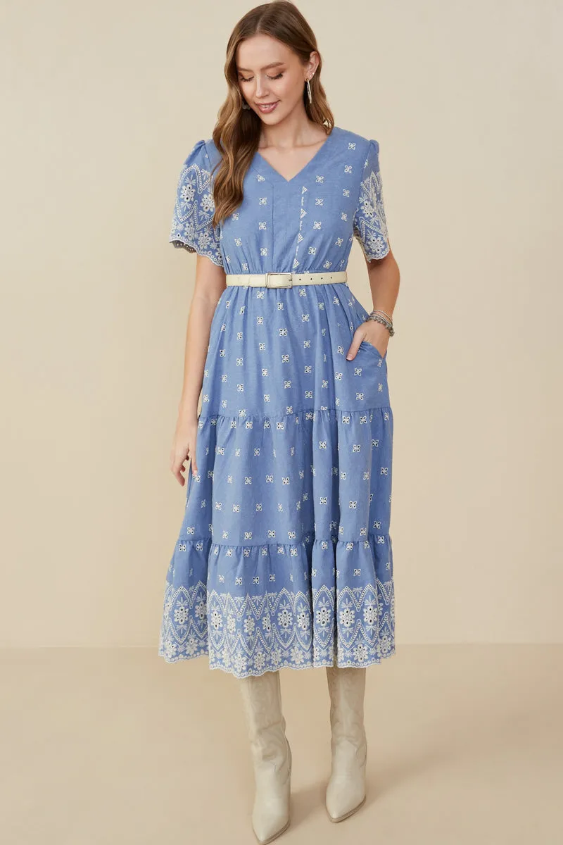Womens Floral Embroidered Border Detail Dress sold by Hayden product image thumbnail 3