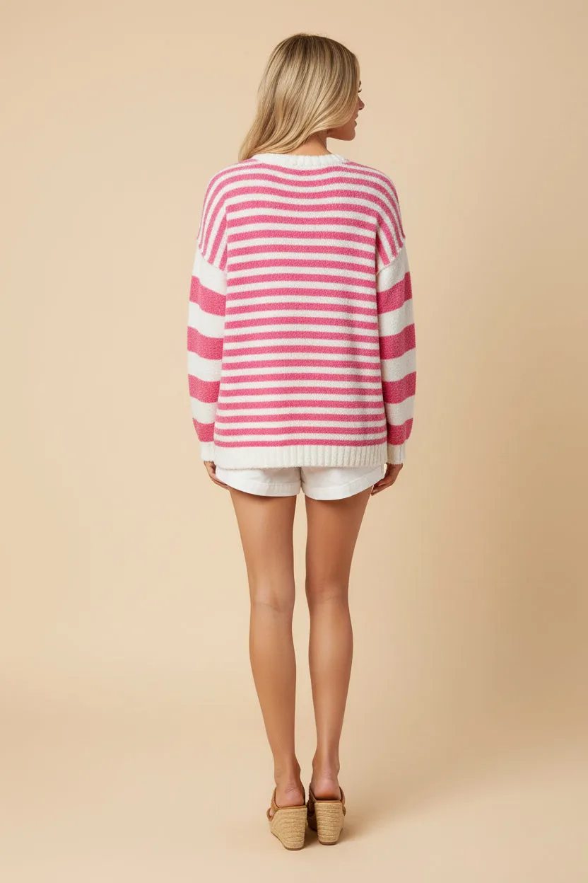 Womens Ultra Soft Stripe Blocked Pullover Sweater sold by Hayden product image thumbnail 3