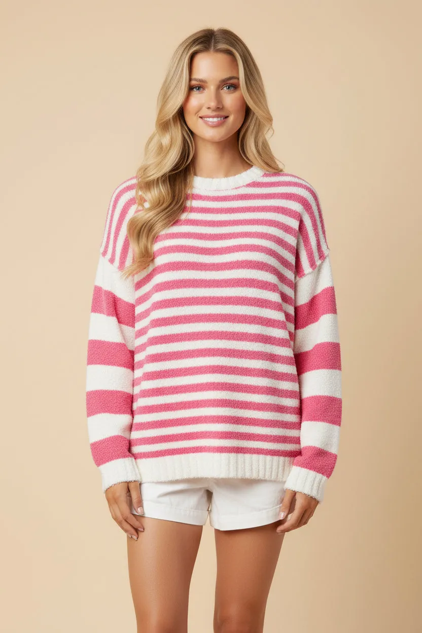 Womens Ultra Soft Stripe Blocked Pullover Sweater sold by Hayden product image thumbnail 4