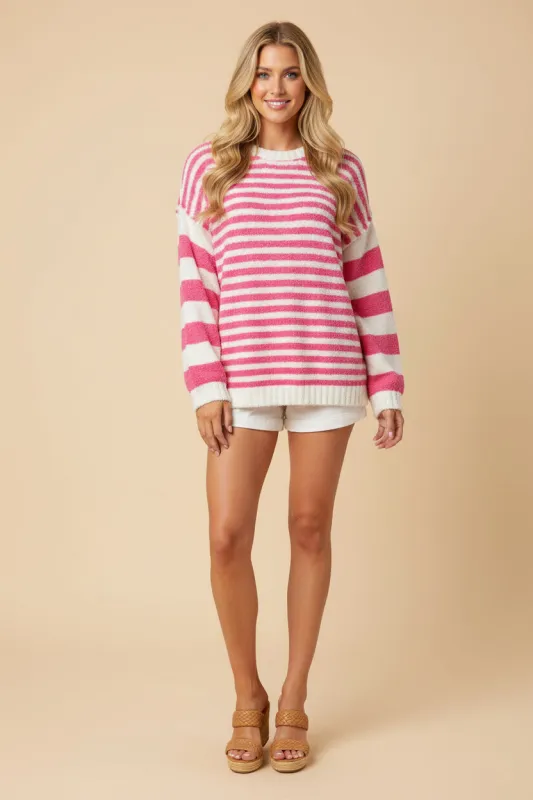 Womens Ultra Soft Stripe Blocked Pullover Sweater sold by Hayden