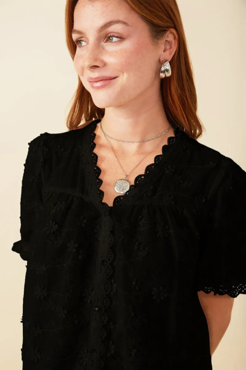 Womens Floral Crochet Eyelet And Lace Blouse sold by Hayden product image thumbnail 3