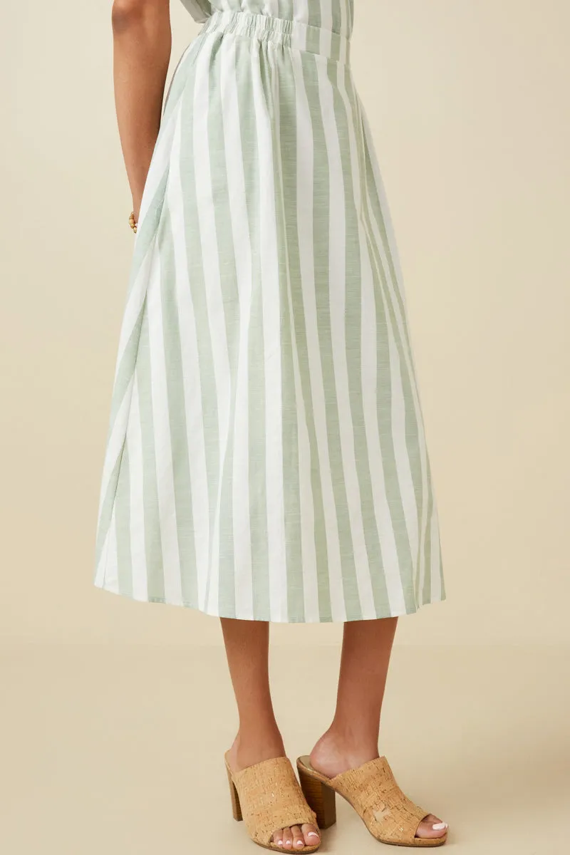 Womens Striped Elastic Waist Midi Skirt sold by Hayden product image thumbnail 3