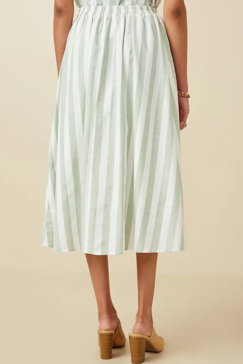 Womens Striped Elastic Waist Midi Skirt sold by Hayden product image thumbnail 4