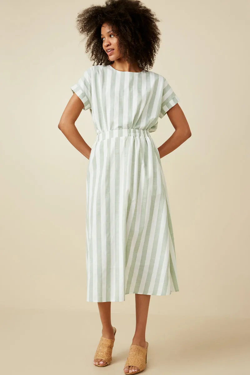 Womens Striped Elastic Waist Midi Skirt sold by Hayden product image thumbnail 5