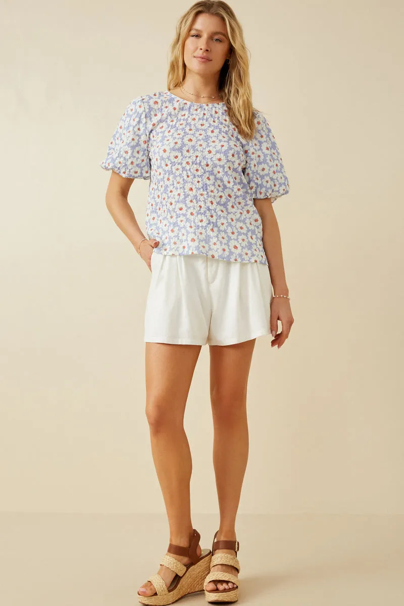 Womens Textured Daisy Print Puff Sleeve Top sold by Hayden product image thumbnail 3