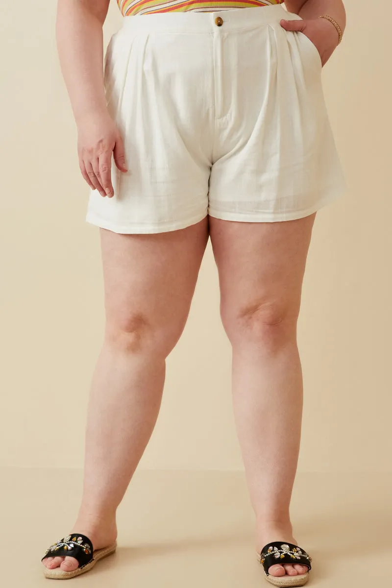 Womens Pleated Detail Button Front Shorts sold by Hayden product image thumbnail 2