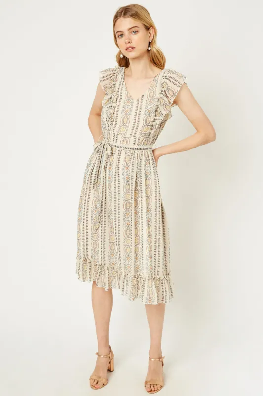 Womens Printed Ruffle Midi Tunic Dress sold by Hayden