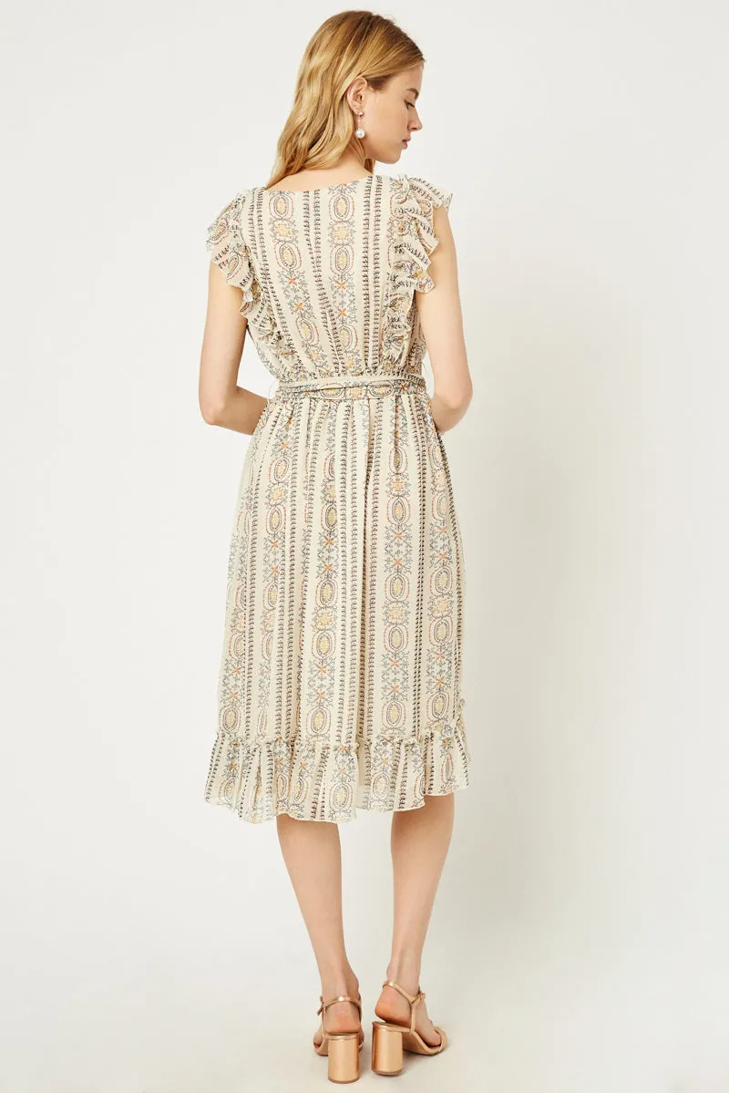 Womens Printed Ruffle Midi Tunic Dress sold by Hayden product image thumbnail 2